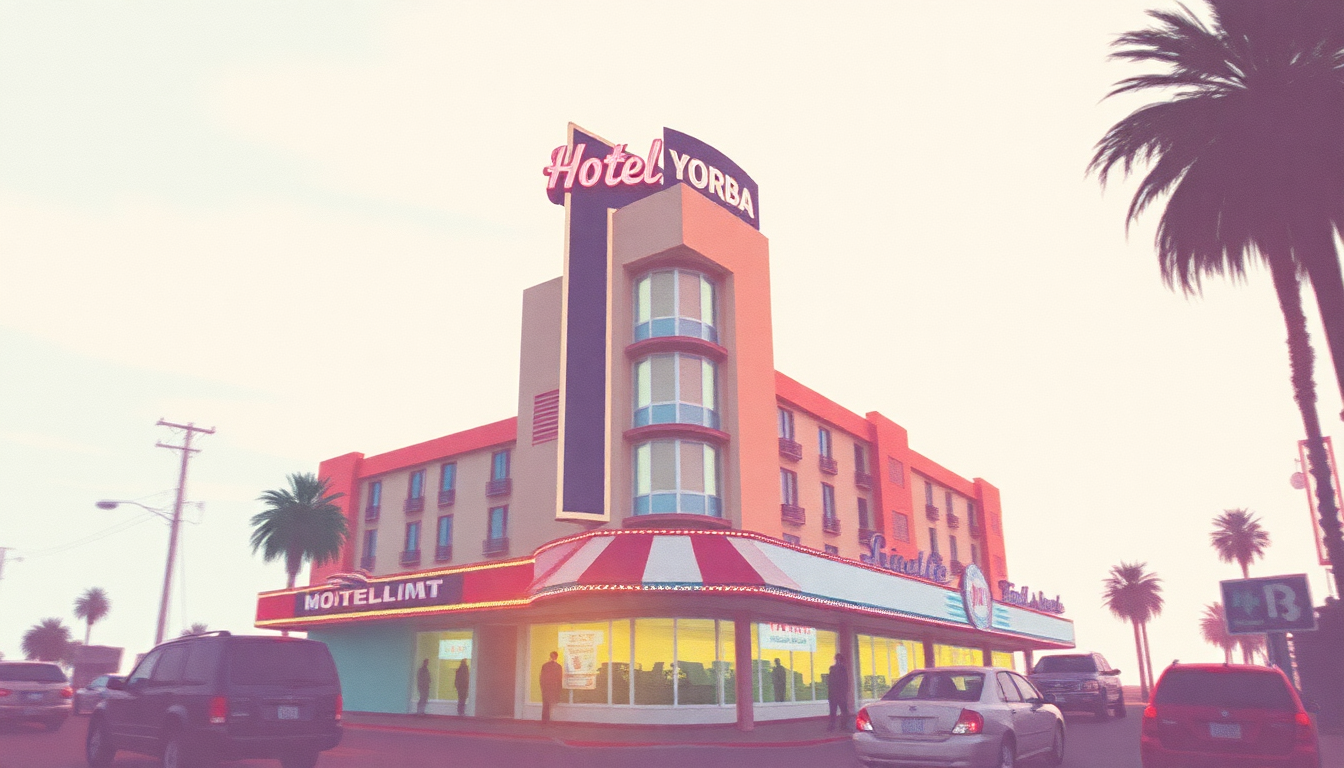 Fan-driven abstract illustration evoking the emotional arc of Hotel Yorba by The White Stripes