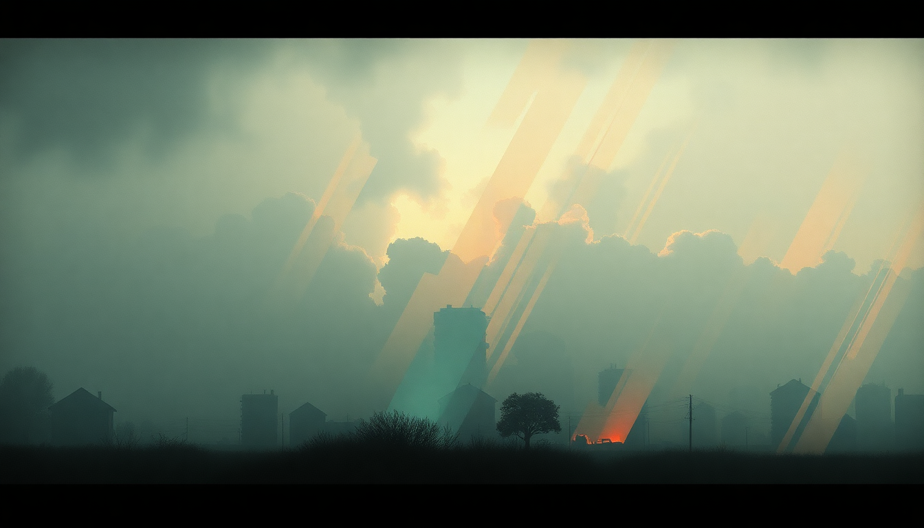 Fan-driven abstract illustration evoking the emotional arc of House of Jealous Lovers by The Rapture