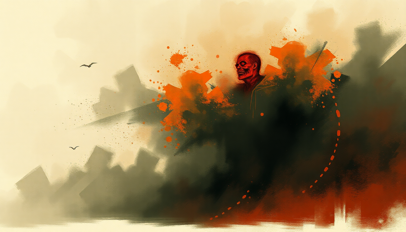 Fan-driven abstract illustration evoking the emotional arc of How to Make a Monster by Rob Zombie