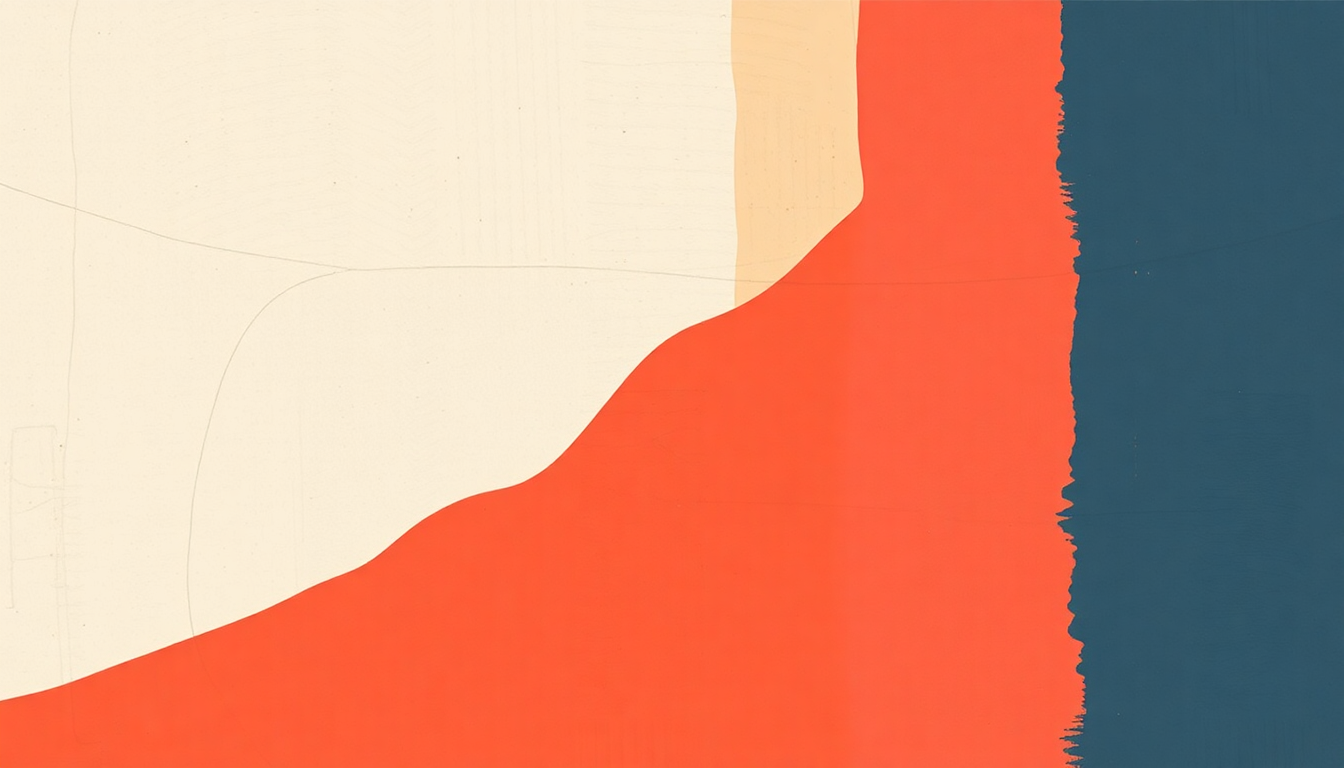 Fan-driven abstract illustration evoking the emotional arc of Human Performance by Parquet Courts