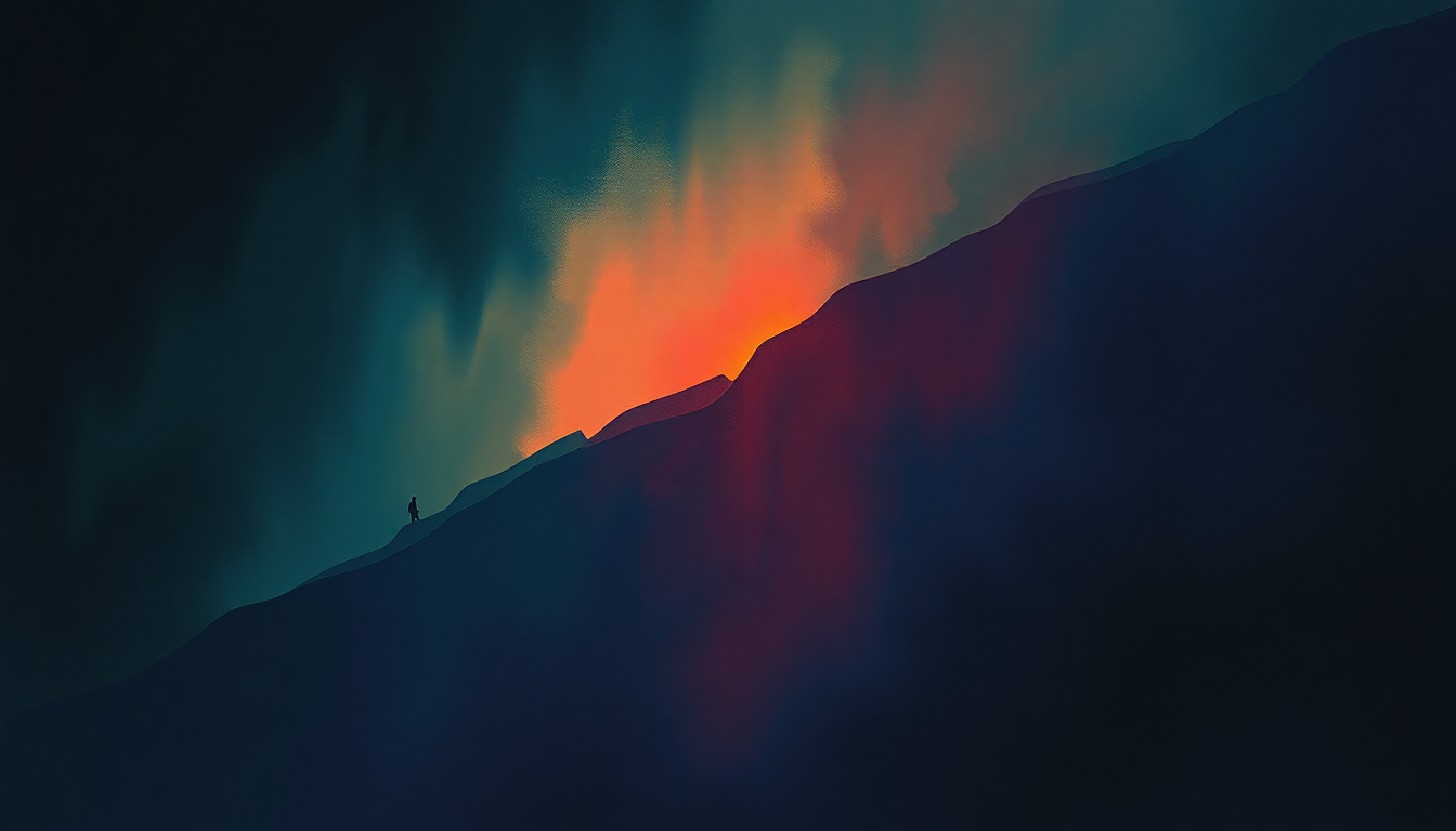 Fan-driven abstract illustration evoking the emotional arc of I Have the Touch by Peter Gabriel