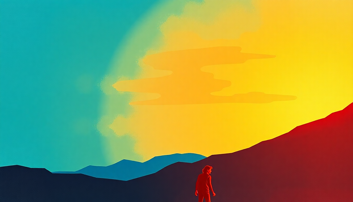 Fan-driven abstract illustration evoking the emotional arc of I'm Bad I'm Nationwide by ZZ Top