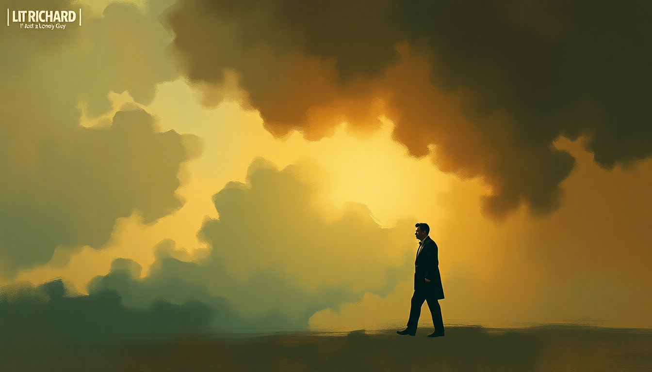 Fan-driven abstract illustration evoking the emotional arc of I'm Just a Lonely Guy by Little Richard