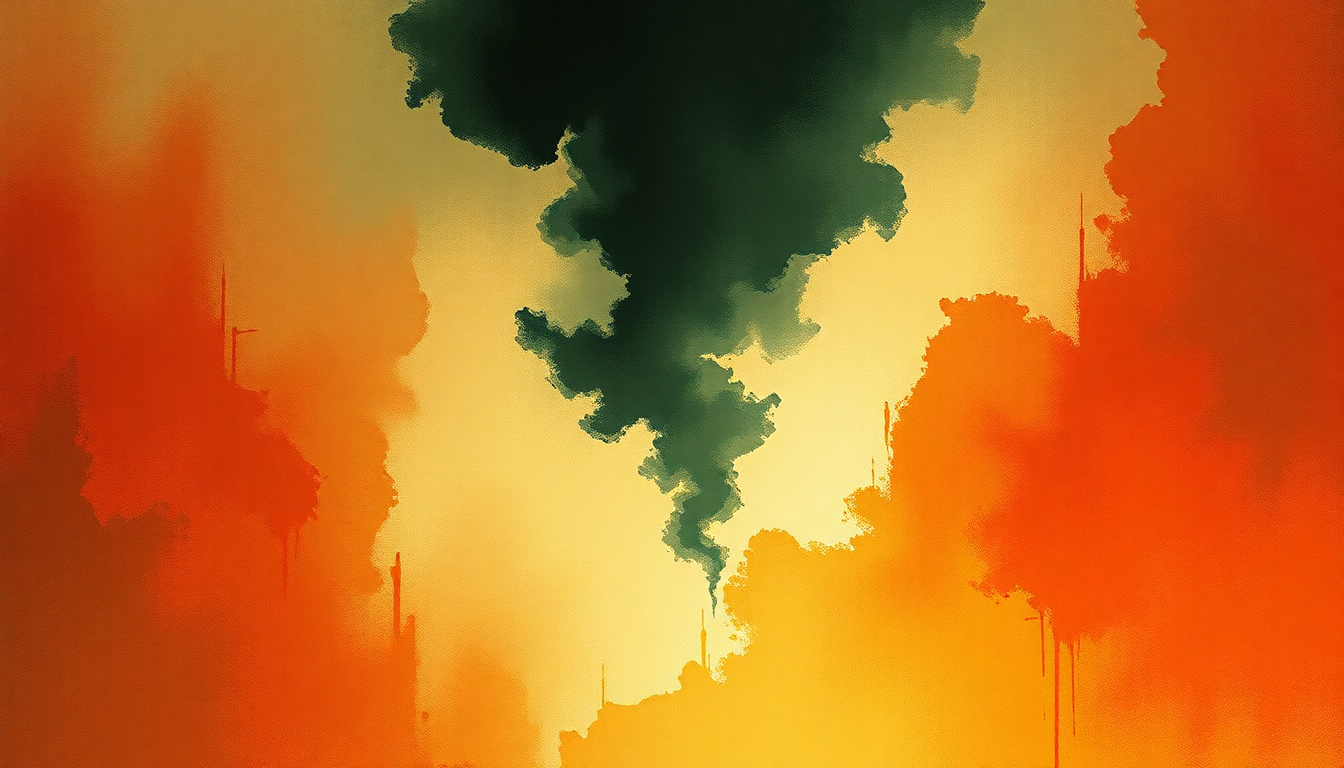 Fan-driven abstract illustration evoking the emotional arc of I'm the Man by Anthrax