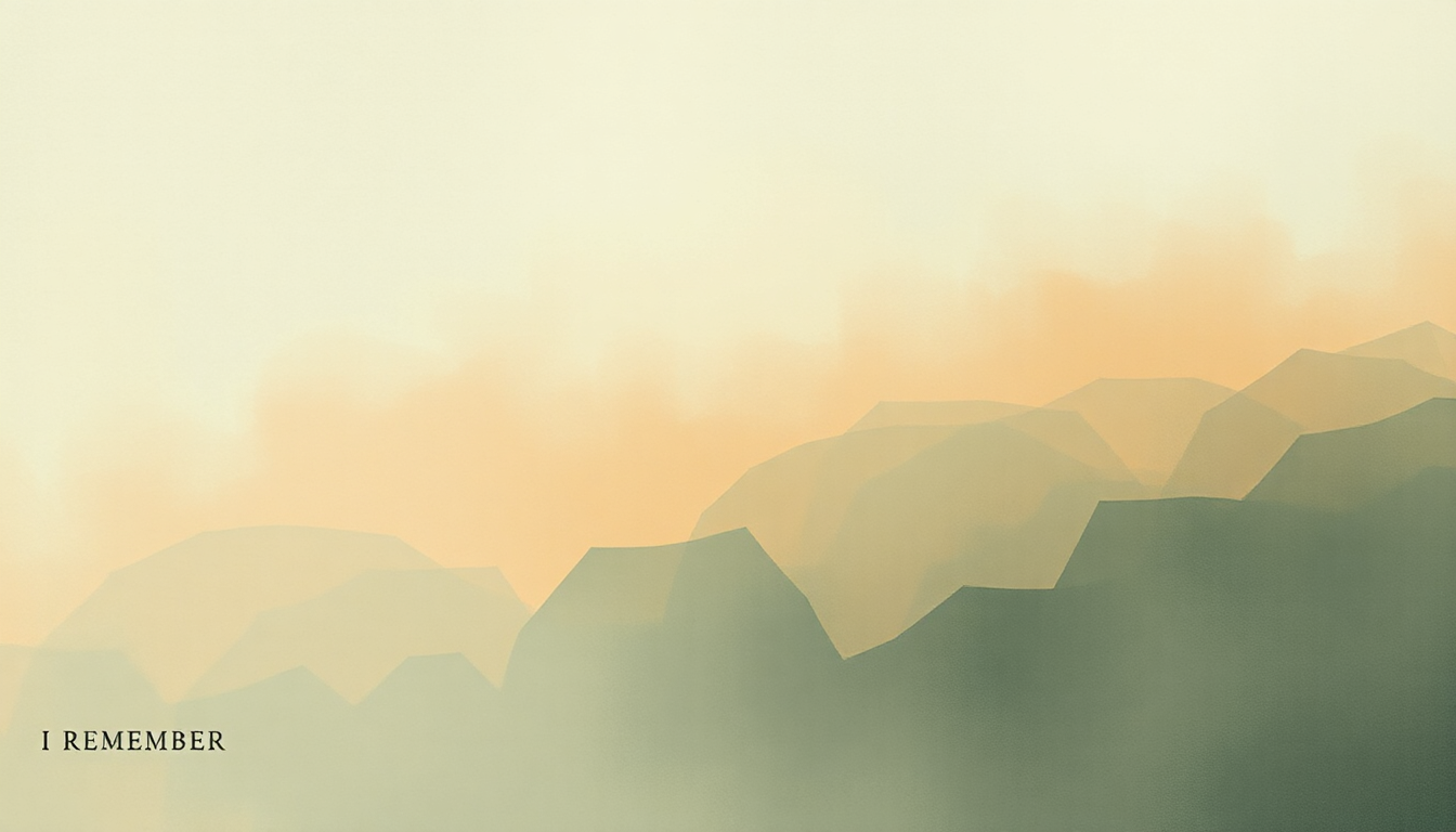 Fan-driven abstract illustration evoking the emotional arc of I Remember by Damien Rice