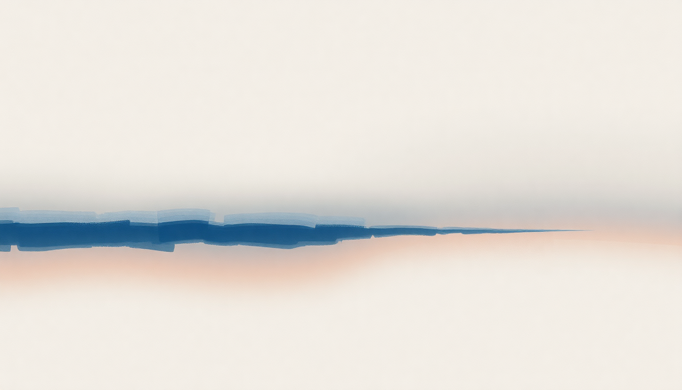 Fan-driven abstract illustration evoking the emotional arc of I Shouldn't Care by Julie Byrne