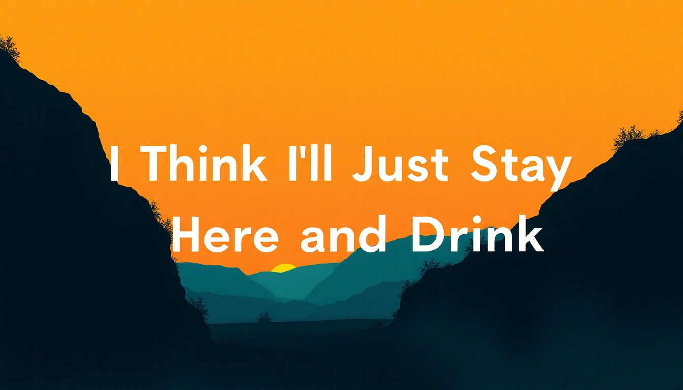 Fan-driven abstract illustration evoking the emotional arc of I Think I'll Just Stay Here and Drink by Merle Haggard