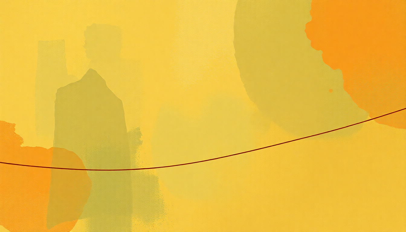 Fan-driven abstract illustration evoking the emotional arc of I've Got the World on a String by Louis Armstrong