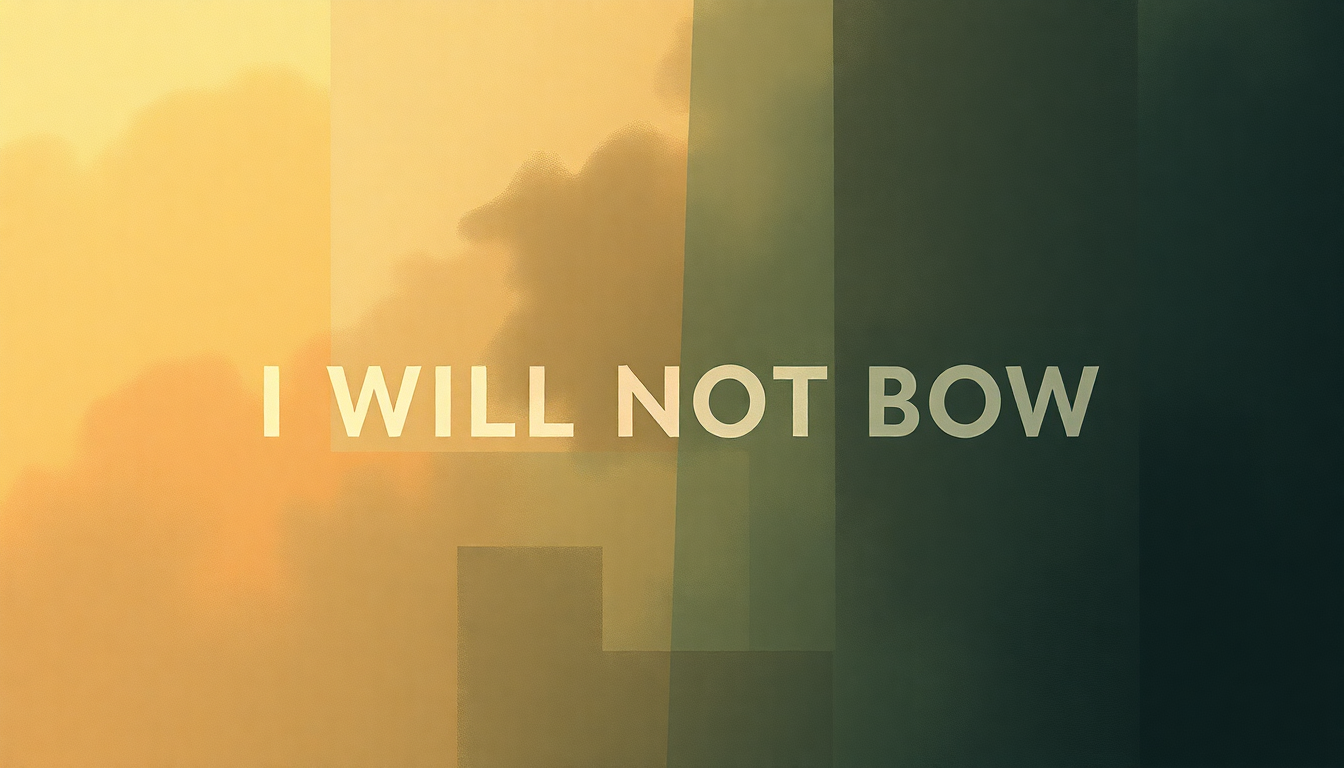 Fan-driven abstract illustration evoking the emotional arc of I Will Not Bow by Breaking Benjamin