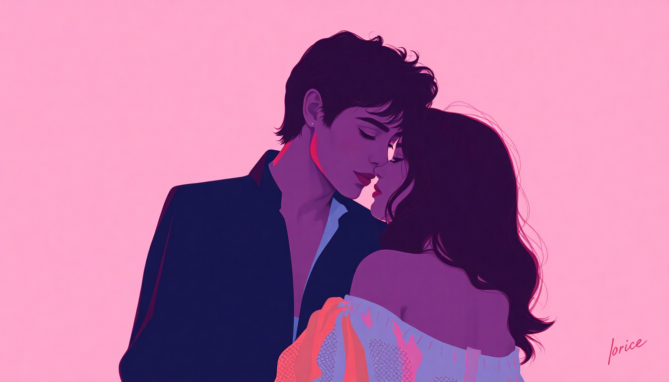 Fan-driven abstract illustration evoking the emotional arc of If I Was Your Girlfriend by Prince