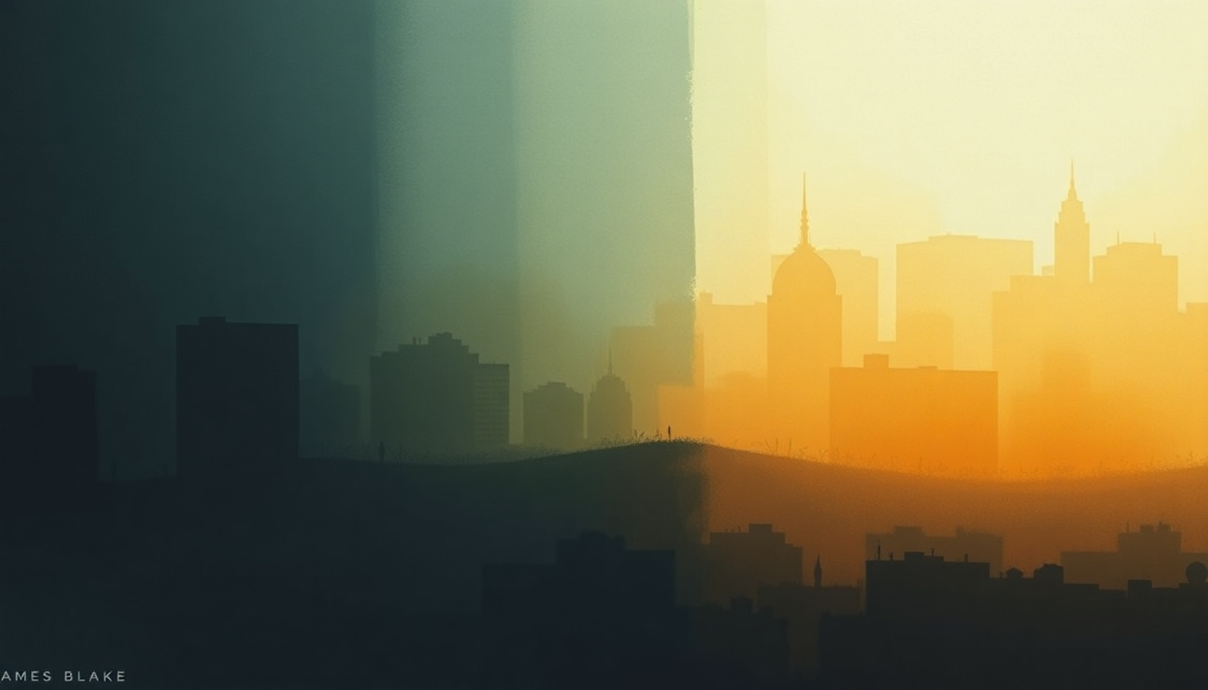 Fan-driven abstract illustration evoking the emotional arc of If You Ever Come to Nashville by James Blake