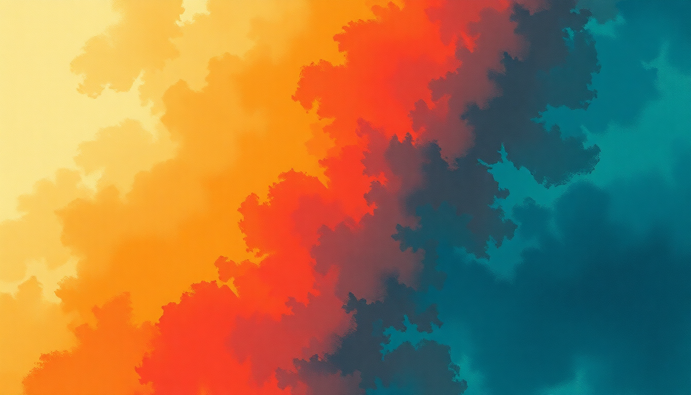 Fan-driven abstract illustration evoking the emotional arc of In a Glass House by Gentle Giant