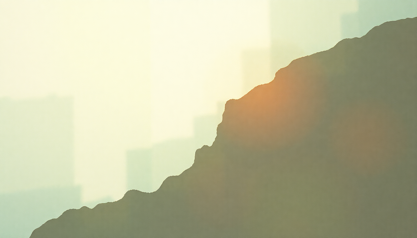 Fan-driven abstract illustration evoking the emotional arc of In Banks and Chains by Pedro the Lion