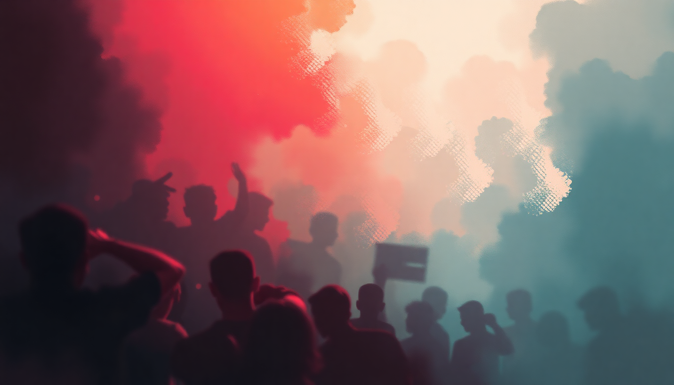 Fan-driven abstract illustration evoking the emotional arc of In Da Club by 50 Cent