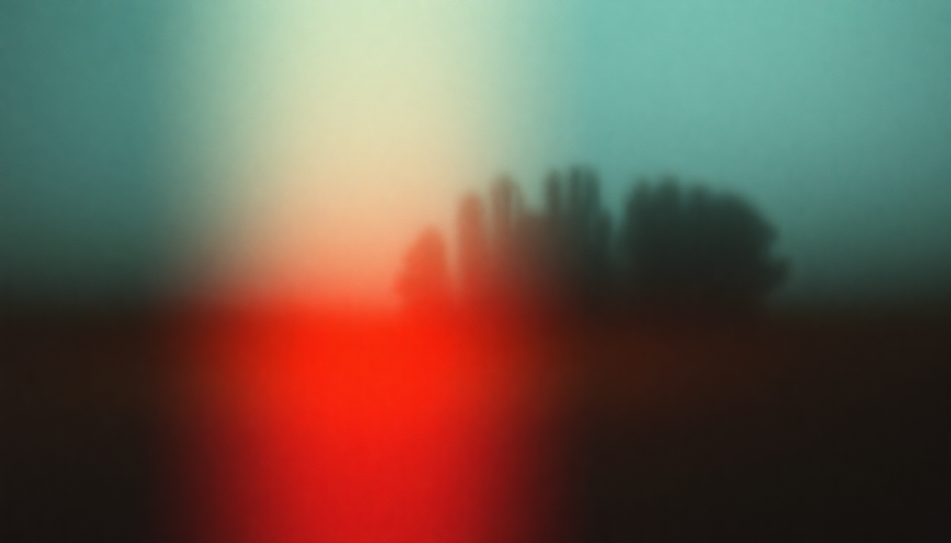 Fan-driven abstract illustration evoking the emotional arc of In Dark Trees by Brian Eno