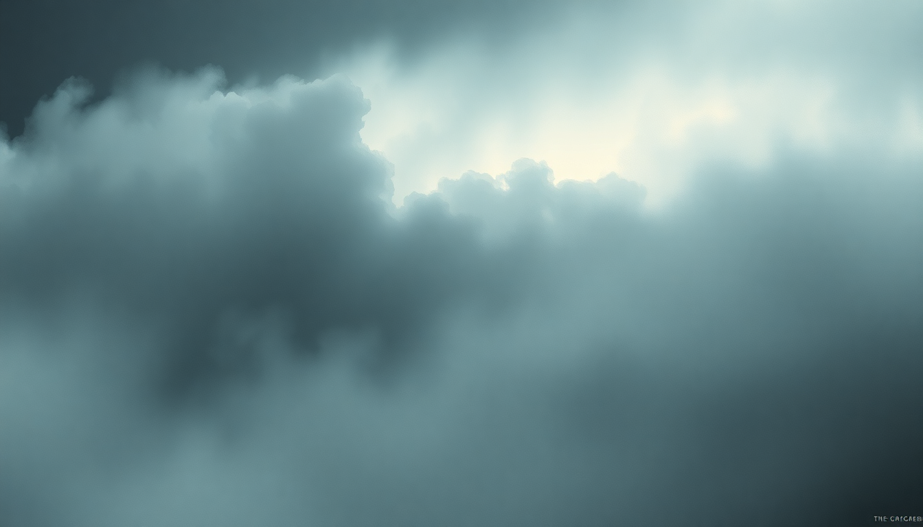 Fan-driven abstract illustration evoking the emotional arc of In the Fog by Tim Hecker