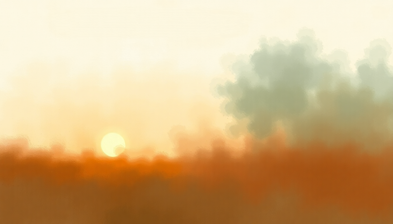 Fan-driven abstract illustration evoking the emotional arc of Indian Summer by Jimmie Dale Gilmore