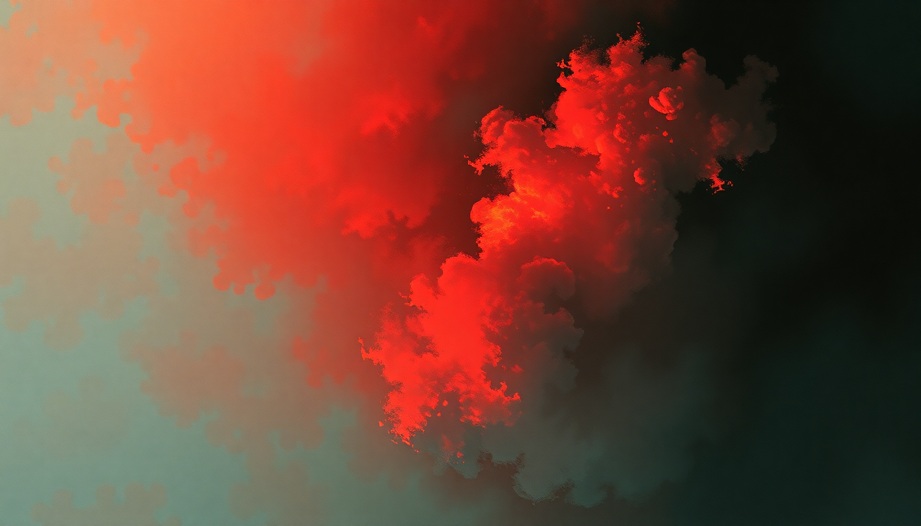 Fan-driven abstract illustration evoking the emotional arc of Indians by Anthrax