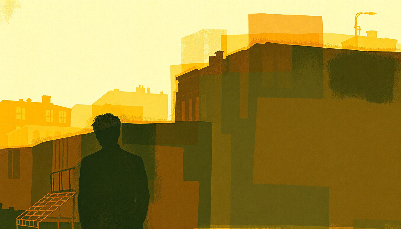 Fan-driven abstract illustration evoking the emotional arc of Introduction by Art Blakey