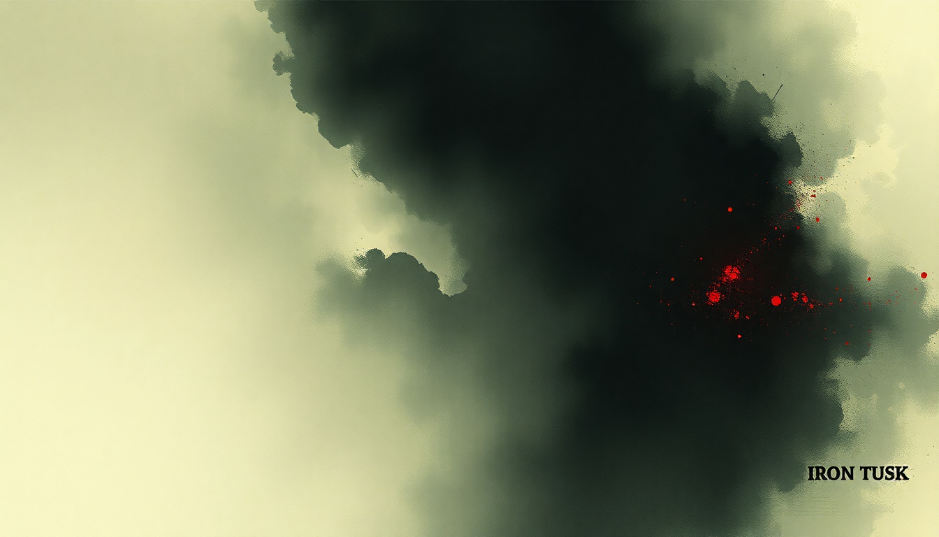 Fan-driven abstract illustration evoking the emotional arc of Iron Tusk by Mastodon