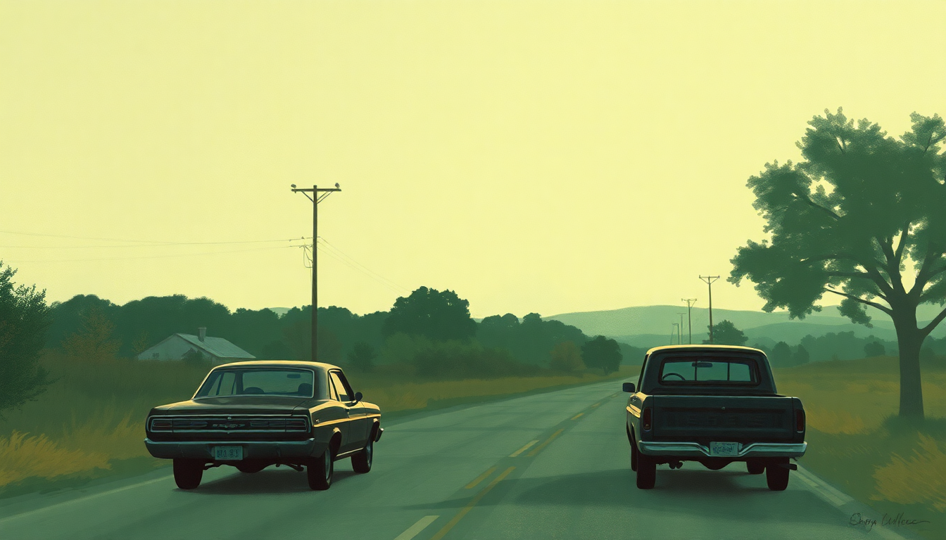 Fan-driven abstract illustration evoking the emotional arc of Is Anybody Goin to San Antone by Charley Pride