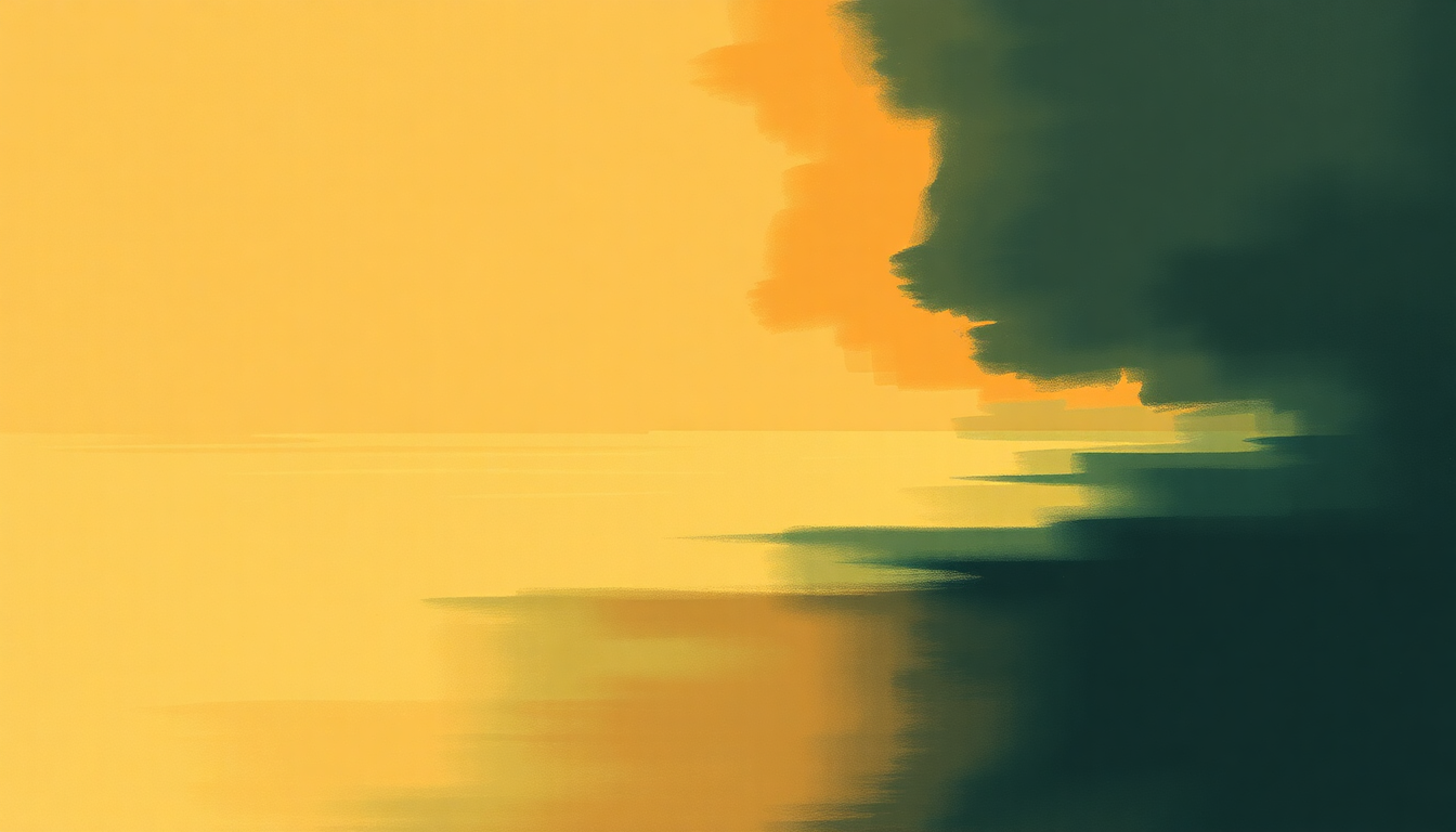 Fan-driven abstract illustration evoking the emotional arc of Island Blues by Charles Lloyd