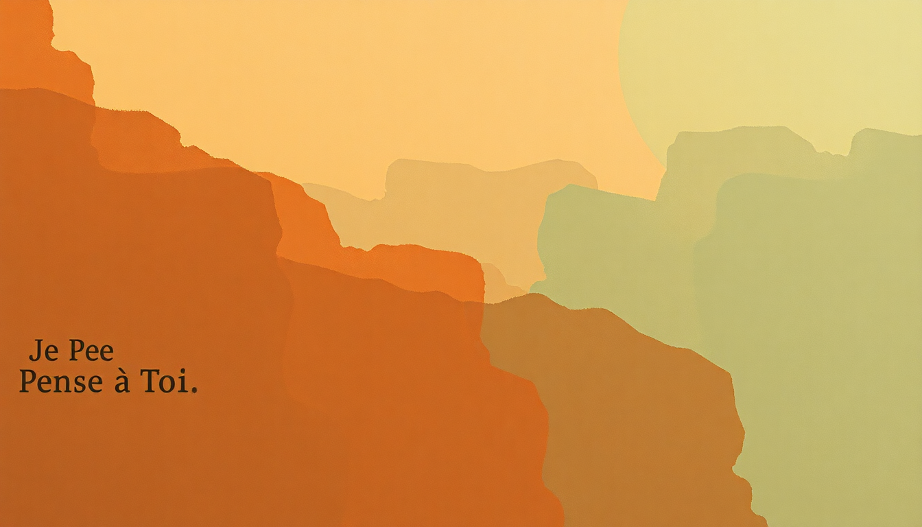 Fan-driven abstract illustration evoking the emotional arc of Je Pense a Toi by Amadou and Mariam