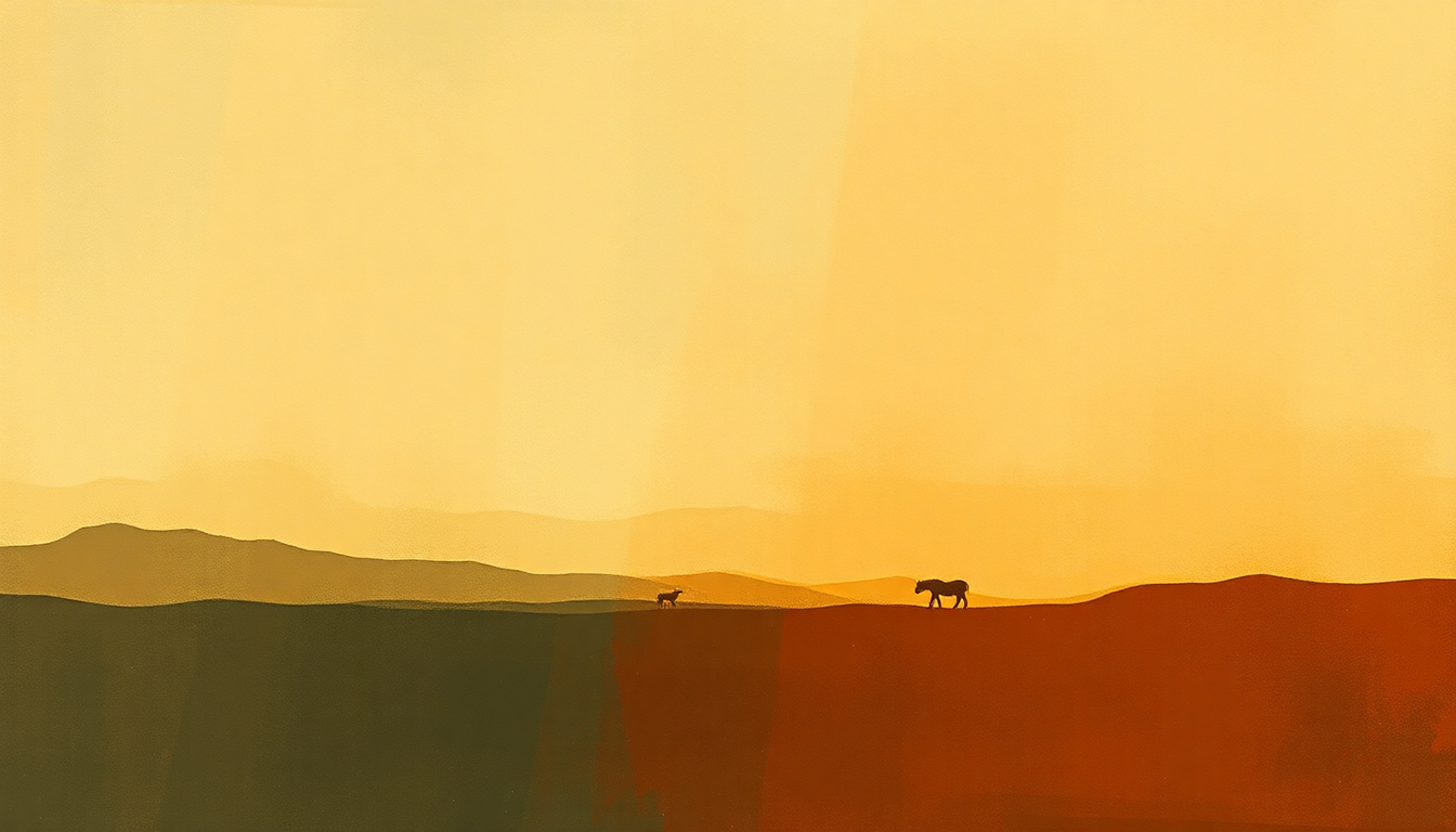 Fan-driven abstract illustration evoking the emotional arc of John the Revelator by Son House