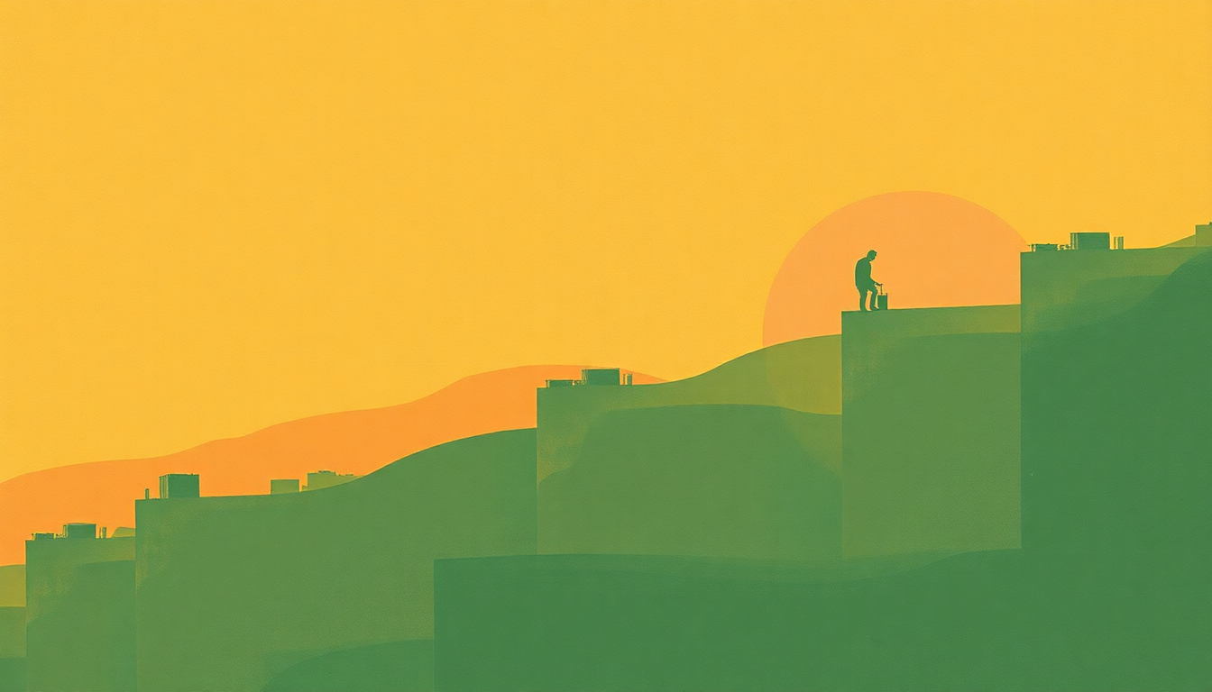 Fan-driven abstract illustration evoking the emotional arc of Juju by Wayne Shorter