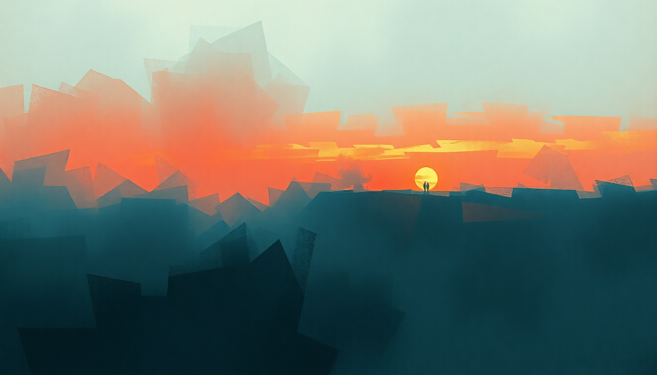 Fan-driven abstract illustration evoking the emotional arc of Junkhead by Alice in Chains