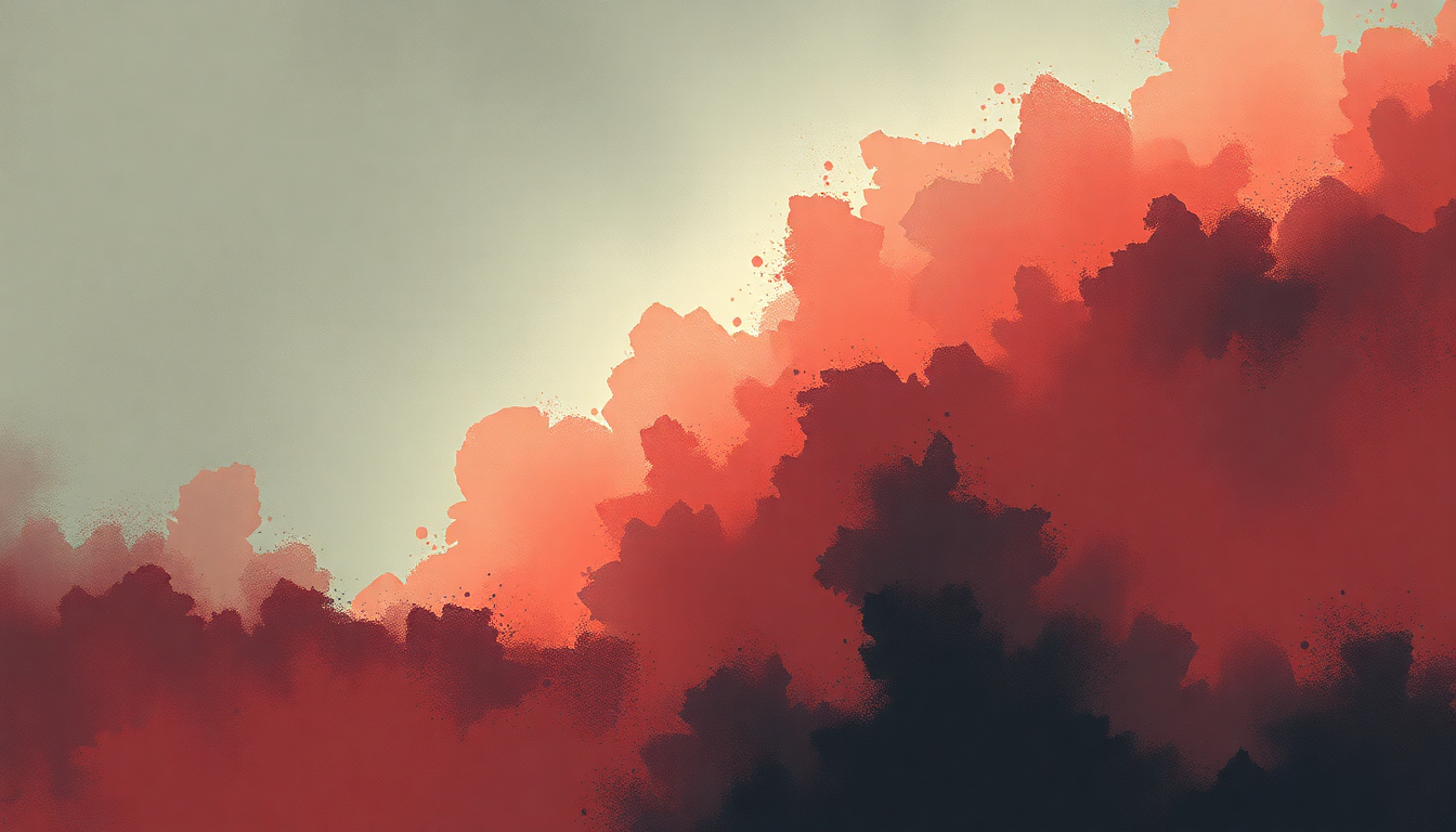 Fan-driven abstract illustration evoking the emotional arc of Jupiter by Cave In