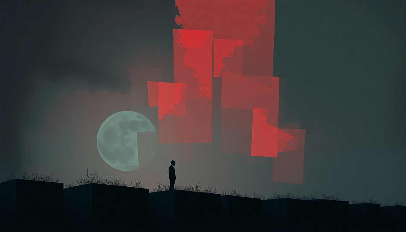 Fan-driven abstract illustration evoking the emotional arc of Just Like Jack the Ripper by Butch Hancock