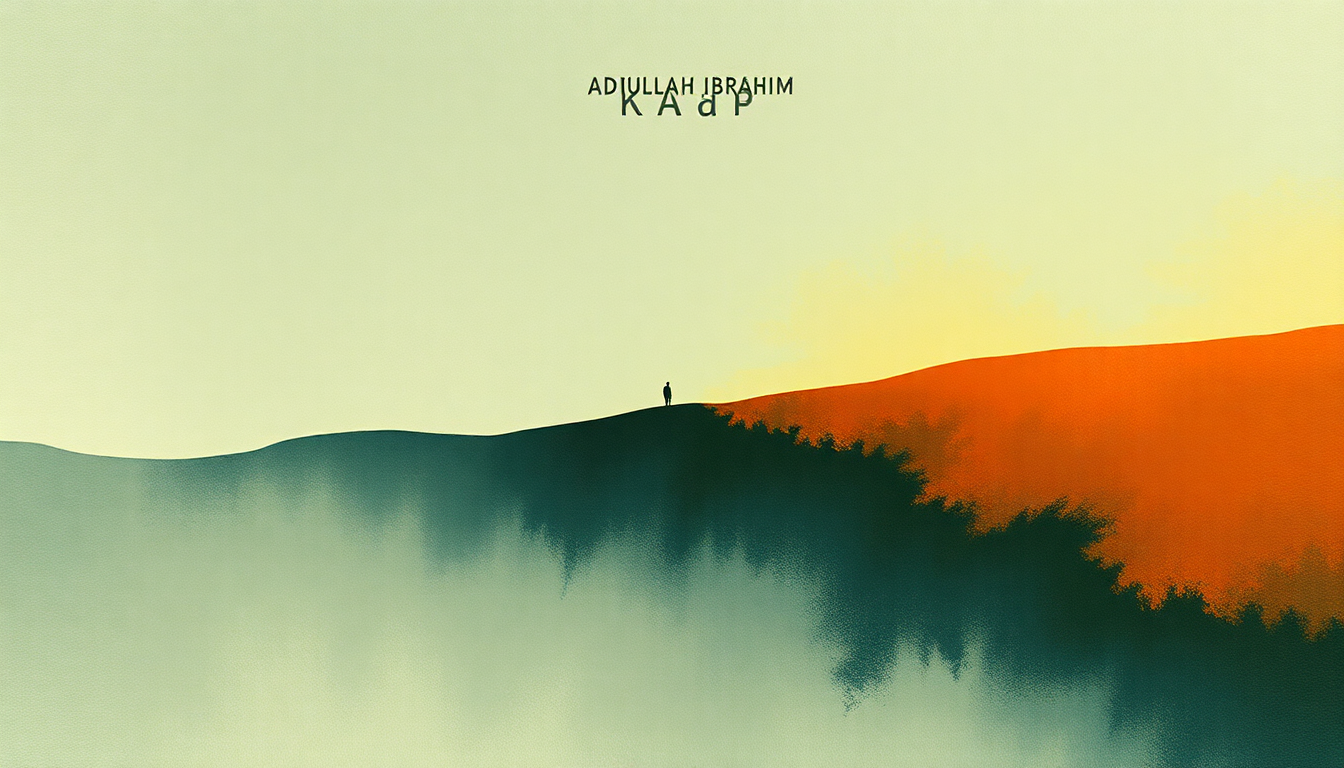 Fan-driven abstract illustration evoking the emotional arc of Kaap by Abdullah Ibrahim