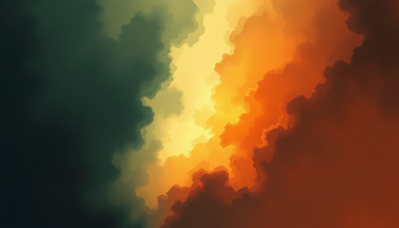 Fan-driven abstract illustration evoking the emotional arc of Karn Evil 9 by Emerson Lake and Palmer