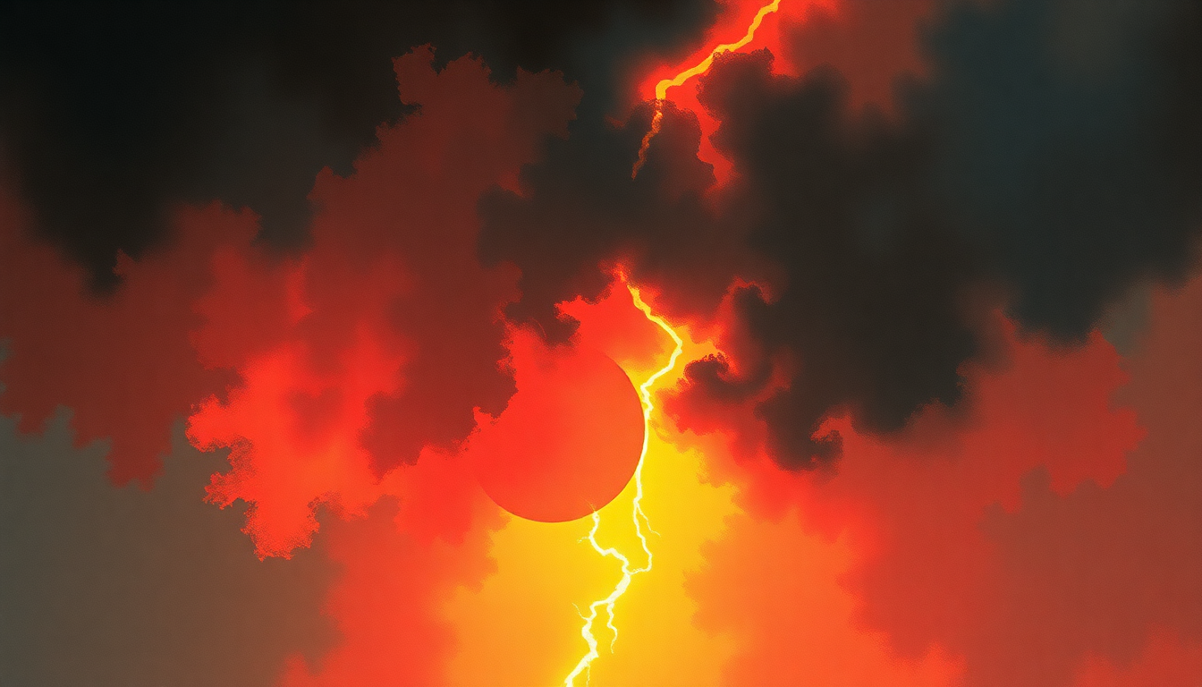 Fan-driven abstract illustration evoking the emotional arc of Keep Hanging On by Husker Du