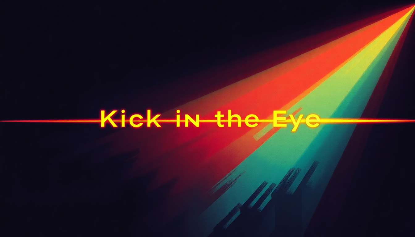 Fan-driven abstract illustration evoking the emotional arc of Kick in the Eye by Bauhaus