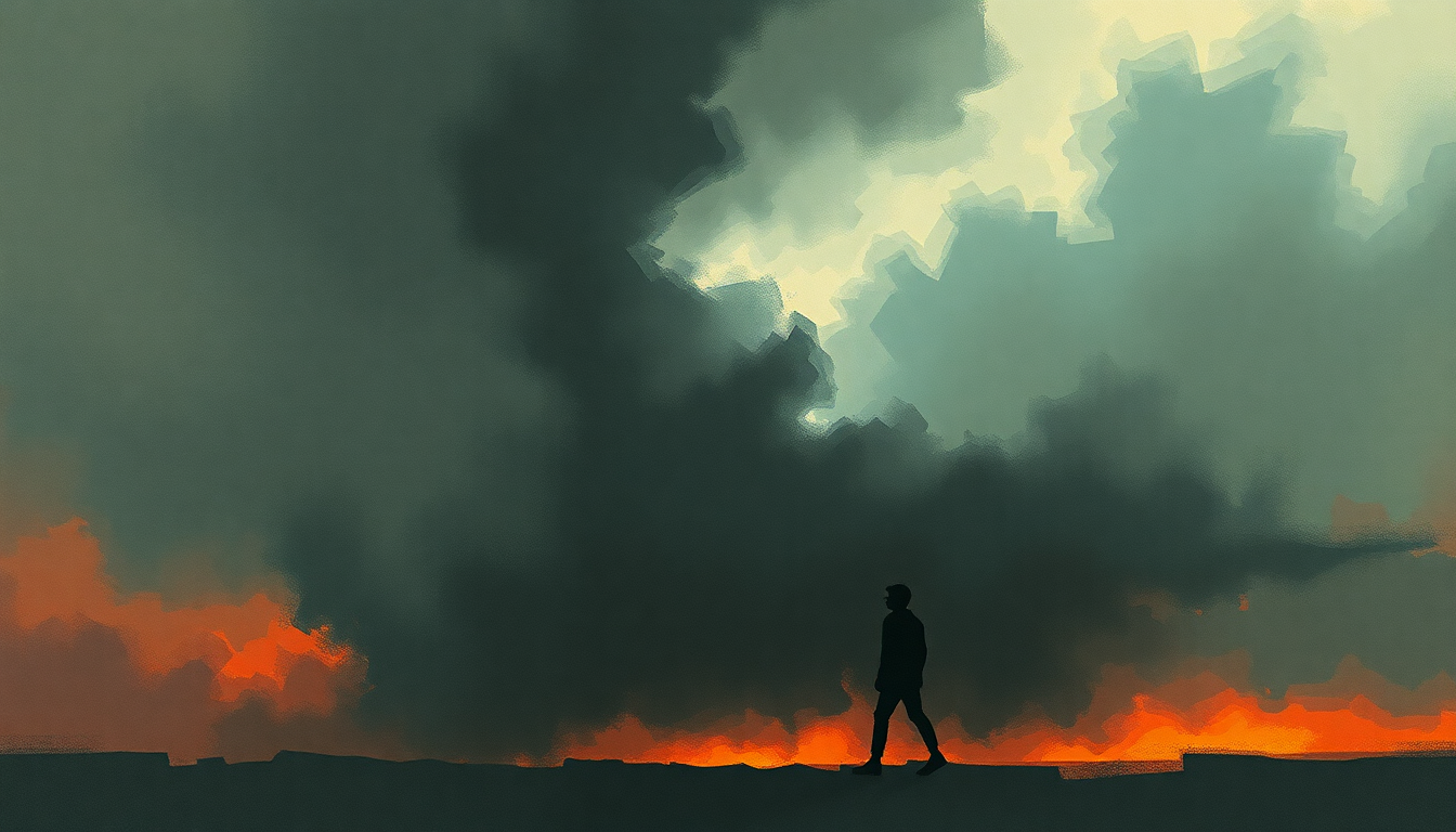 Fan-driven abstract illustration evoking the emotional arc of Killing of a Flash Boy by Suede