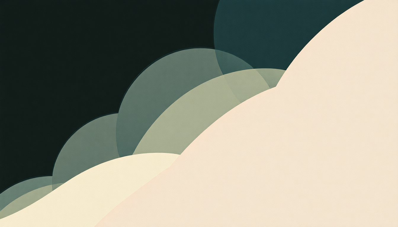 Fan-driven abstract illustration evoking the emotional arc of Klaus I Love You by M83