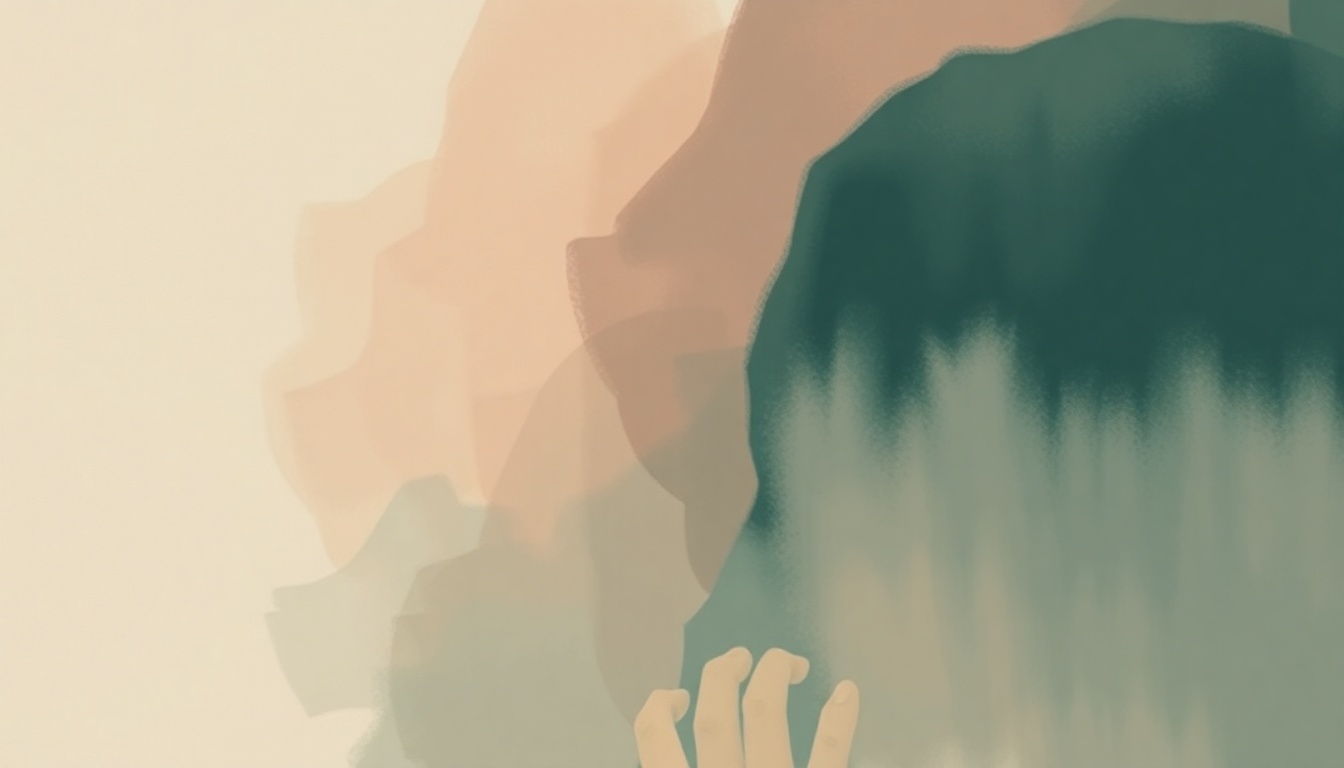 Fan-driven abstract illustration evoking the emotional arc of La Cancion by J Balvin