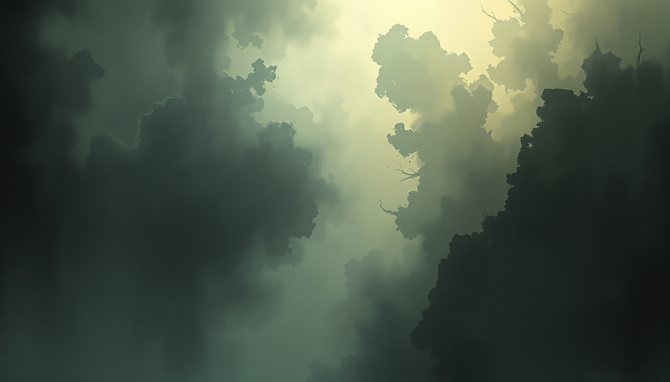 Fan-driven abstract illustration evoking the emotional arc of Last Light by Converge