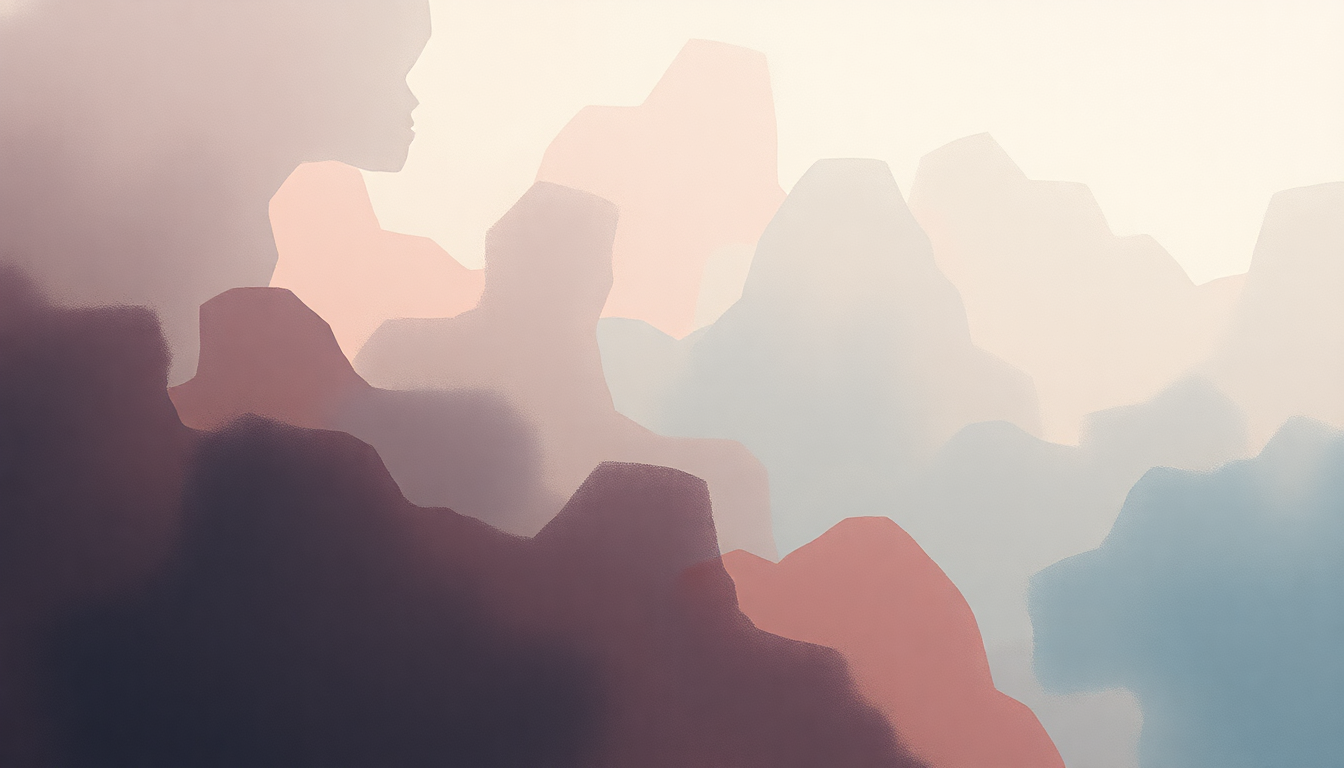 Fan-driven abstract illustration evoking the emotional arc of Let Me Know by BTS