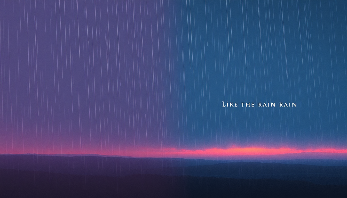 Fan-driven abstract illustration evoking the emotional arc of Like the Rain by Clint Black