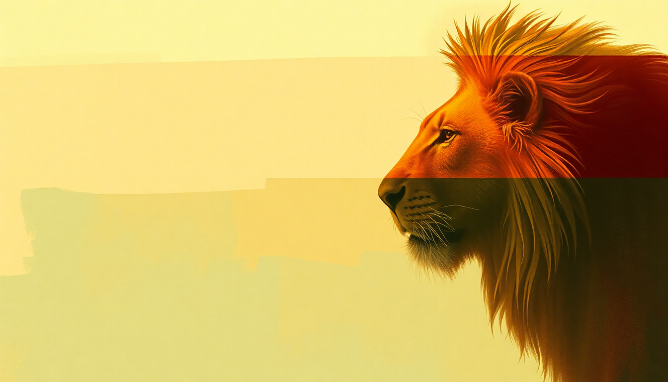 Fan-driven abstract illustration evoking the emotional arc of Lion by Burning Spear