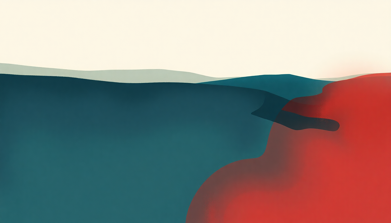 Fan-driven abstract illustration evoking the emotional arc of Liquidize by Wet Leg