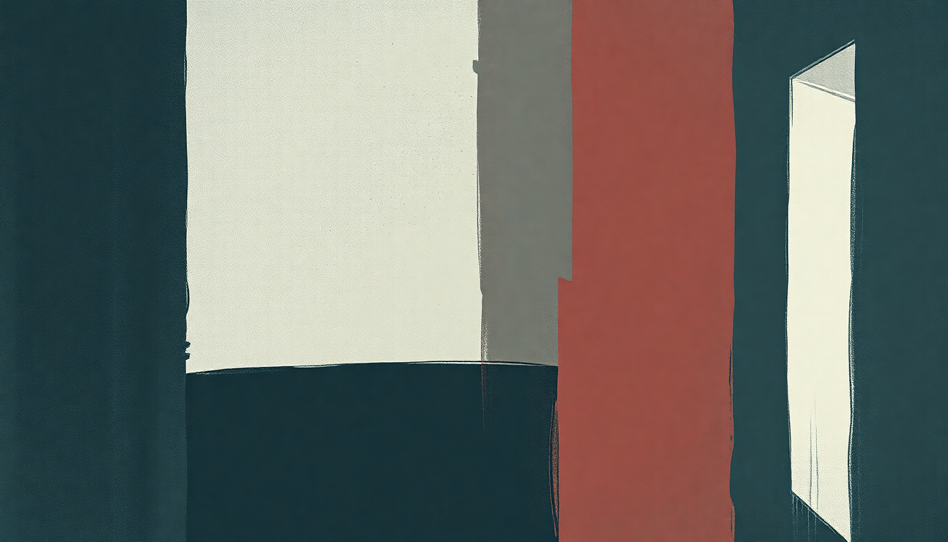 Fan-driven abstract illustration evoking the emotional arc of Little Room by The White Stripes