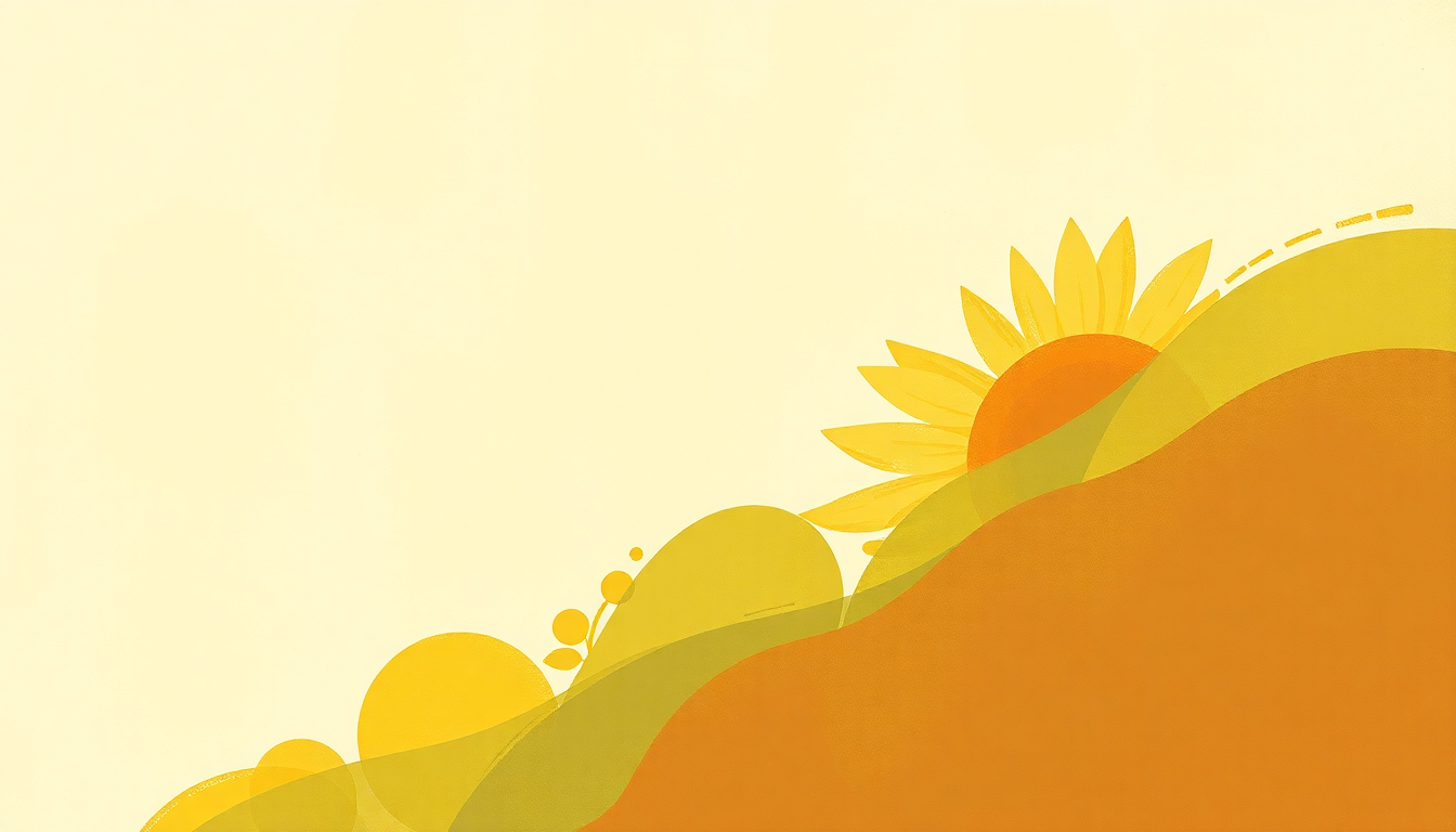 Fan-driven abstract illustration evoking the emotional arc of Little Sunflower by Freddie Hubbard