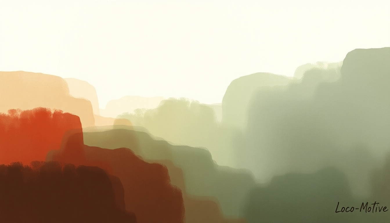 Fan-driven abstract illustration evoking the emotional arc of Loco-Motive by Nas