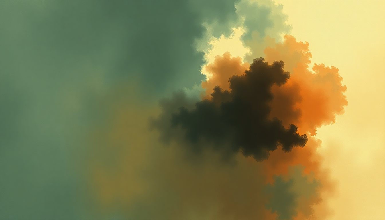 Fan-driven abstract illustration evoking the emotional arc of Locomotive Breath by Jethro Tull