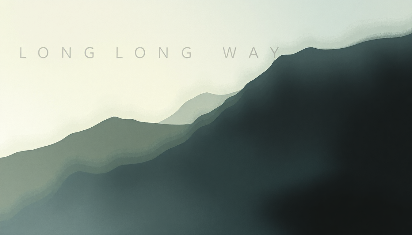 Fan-driven abstract illustration evoking the emotional arc of Long Long Way by Damien Rice