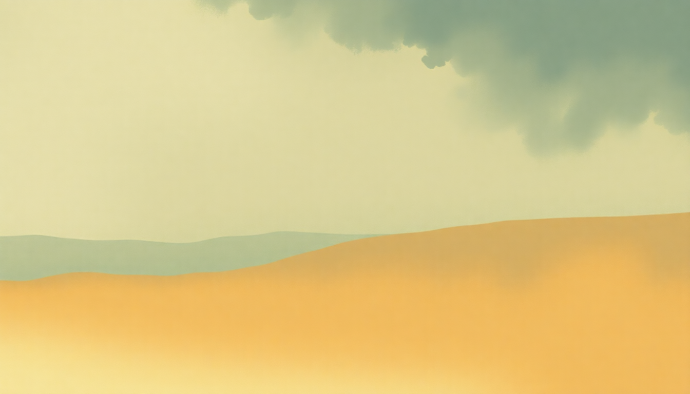 Fan-driven abstract illustration evoking the emotional arc of Looking East by Jackson Browne